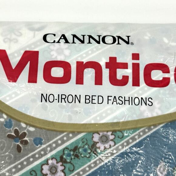 70s Cannon Monticello 'Katrina' FULL FLAT Sized Top Sheet Chevron Floral RARE! - Picture 3 of 10